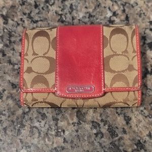 COACH Red and Pink Classic Wallet
